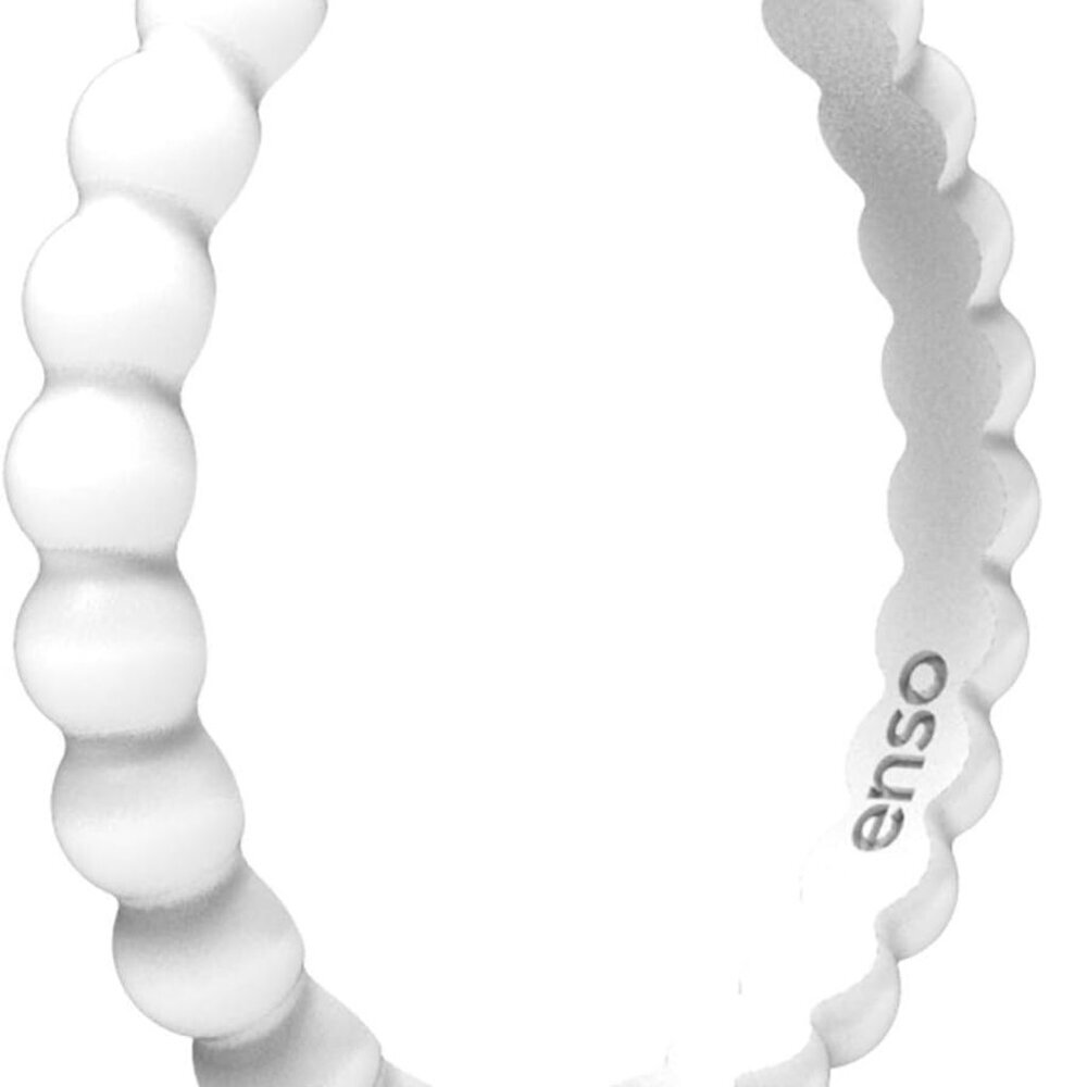 Stackable Beaded Silicone Wedding Ring Unisex Com… - image 1